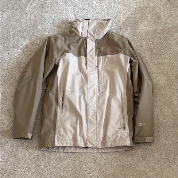 Patagonia 3in1 Ricco H2no Tan/orange coat with interior lining GUC Sz Small - Picture 1 of 11